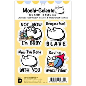 Ultimate "Cat-titude" Mochi-Celeste Cat Sticker Set D