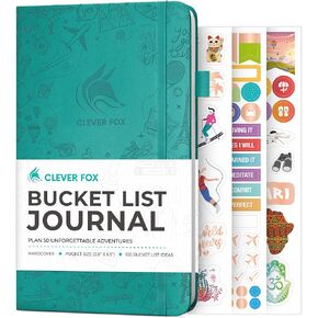 Clever Fox Bucket List Journal Large – Inspirational Book for Memories & Adventures – Motivational Bucket List Notebook for Couples, A4 (Rose Gold)