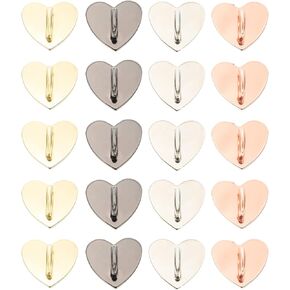 DOITOOL 20PCS Cell Phone Finger Ring Adhesive Metal Phone Finger Grip Stand Heart Cell Phone Ring Holder Heart Grip Holder Phone Charm Hook for DIY Hanging Supplies (Assorted Color)