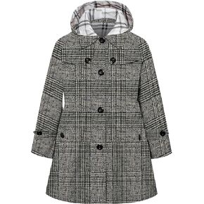 Betusline Girls' Dress Coat, Kids Hoodie Trench Coats Overcoat Fall Winter Outerwear Peacoat,3# Purple,4-5T = Tag 120