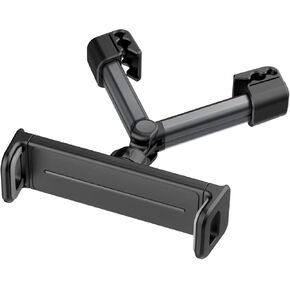 Cellet Enhanced Universal Back Seat Headrest Mount: Extendable Arm, 360° Rotation for Apple iPad, iPhones, and More (Up to 8" Screens)