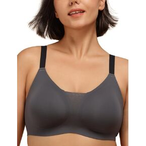 Wireless Bra with Support, Seamless Bra Comfort Everyday Bra Wire Free, Mesh Elegance Deep-V Sculpt Bra