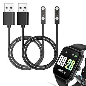 smart watch Cables Compatible with KEEPONFIT IDW21 1.85" smart watch, 2-Pack