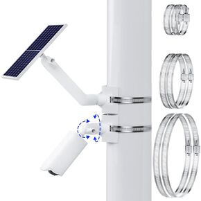 2 in 1 Security Camera and Solar Panel Pole Mount for Ring No Drill Outdoor Adjustable Angle for Ring Solar Panel and Cams
