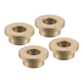 4pcs Flange Sleeve Bearings - [4mm Bore x 8mm OD x 4mm Length x 2mm Flange Thickness] Sintered Bronze Self-Lubricating Bushings