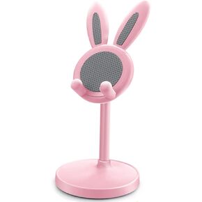 Cute Bunny Phone Holder, Bunny Stand for Nintendo Switch, Bunny Stand Up, Kawaii Cell Phone Holder with iPhone, iPad, Tablets, Smartphones (Pink)