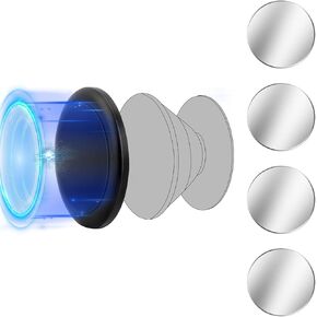 Magnetic Accessories Compatible with pop-Socket+ 4 Metal Plates, Ultimate Convenience for Hands-Free Use Anytime Anywhere, Ideal for Gym, Bathroom, Kitchen