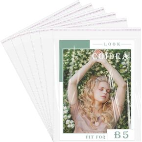 12x16 Inches Clear Poly Bags, 70 Pcs Plastic Bags for Clothes, Cellophane Resealable Plastic Shirt Bags Great for Packaging Clothing, Decorative Wrappers, Party Favors, Artwork and More