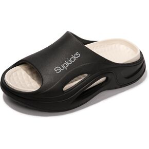 Women's Arch Support Pillow Slippers Non Slip Slide Sandals Shower Beach Cloud Slippers House Bedroom Shoes with Removable Cushion Footbed
