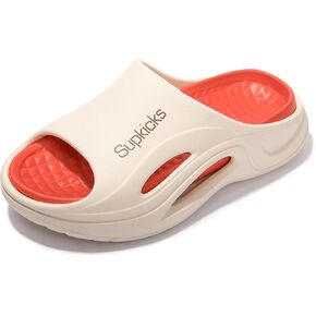 Women's Arch Support Pillow Slippers Non Slip Slide Sandals Shower Beach Cloud Slippers House Bedroom Shoes with Removable Cushion Footbed