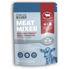 Four Leaf Rover Premium Meat Mixer Dog Food Base Mix - Freeze-Dried Grass-Finished Beef & Organic Veggies, 2.73 lb Bag for 45 lbs Homemade Dog Food, Suitable for All Breeds & Ages