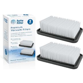 Fette Filter - Main Flat Hepa Filter Compatible with Makita Dust Extractor Vacuum VC4210 Milwaukee Dust Extractor 8960-20 Part # W107418351 & 49-90-1953 fits Mirka DE-1230-PC # DE-1230 (2-Pack)