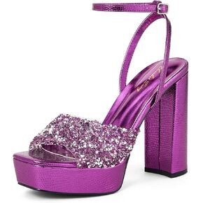 Elisabet Tang 4IN rhinstone square toe platform strappy chunky block dressy heeled sandals sparkly Lizard pattern leather heels for evening prom in Saudi Arabia