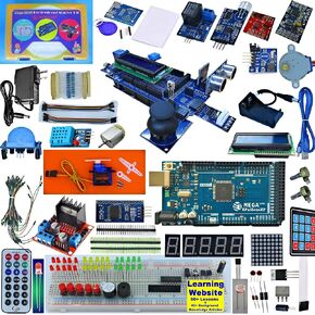Professional Mega R3 Mega 2560 Starter Kit Compatible with Arduino IDE, The Most Detailed 50+ Lessons, Plus 40+ Background Knowledge Articles, Detailed Explanation, Compass, Gyro