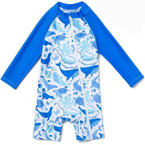 Baby Girl Bathing Suit L/S UPF 50+ Sun Protection Come with a Hats