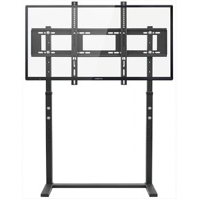 unho Universal TV Stand Floor: Free Standing Mount Stand with Height Adjustable Bracket for TV Bench Compatible with 32-100 inch Flat Panel LED LCD Plasma Screens (White)
