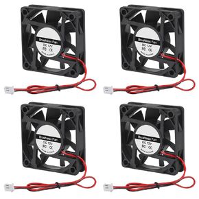 4Pcs 60mm Fan 6015 DC 12V 2.36in Brushless Cooling 60mm x 60mm x15mm Fan Cooler 2 Pin Fan for 3D Printer Extruder DIY Fan Computer CPU Cooling Fan