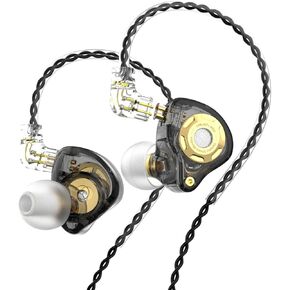 TRN MT1 PRO Earphones 10mm Dual Magnetic Circuit Dynamic Driver in Ear Headphones, TRN Earbuds IEM HiFi Earphones with Removable C Pin Cable for Musician Audiophile Gift Set, Black