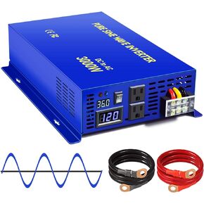 3000 watt Inverter 48 volt Pure Sine Wave Inverter 48V DC to AC 120V 110V Surge 6000W, Power Inverter for Truck car RV home solar. (3000W 48V)