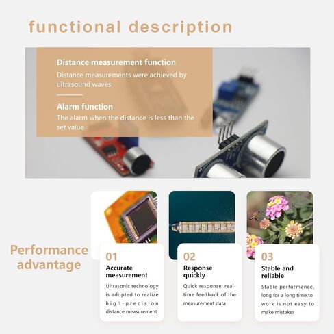 طقم مستشعر بالموجات فوق الصوتية 5 قطع من SmartSense مع دعامات تثبيت وأسلاك توصيل لـ Arduino وRaspberry Pi - حزمة وحدة استشعار المسافة in Saudi Arabia