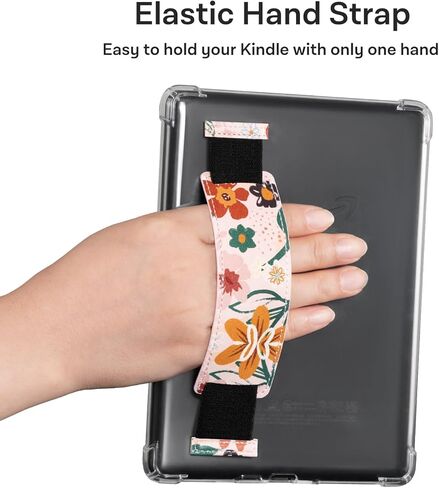 CoBak Clear Case for 6" Kindle 11th Generation 2022 with Elastic Hand Strap - Ultra-Slim Soft TPU Transparent Cover, Lightweight & Durable Protection in Saudi Arabia