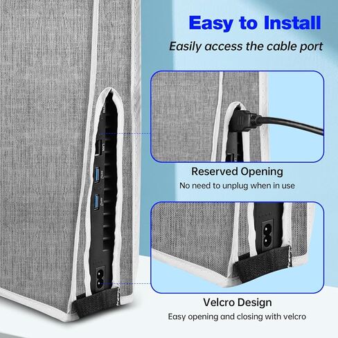 WAOYER Dust Cover for PS5 Slim Disc/Digital Version, Dust Proof Protective Case Anti Scratch Sleeve for Playstation 5 Slim Accessories-Gray in Kuwait