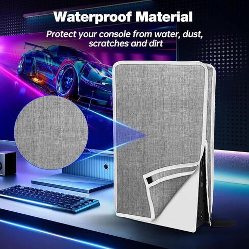 WAOYER Dust Cover for PS5 Slim Disc/Digital Version, Dust Proof Protective Case Anti Scratch Sleeve for Playstation 5 Slim Accessories-Gray in Kuwait