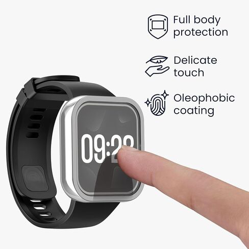 kwmobile Case Compatible with Xiaomi Redmi Watch 4 Case - 2X TPU Silicone Fitness Tracker Cover - Transparent/Black in Saudi Arabia