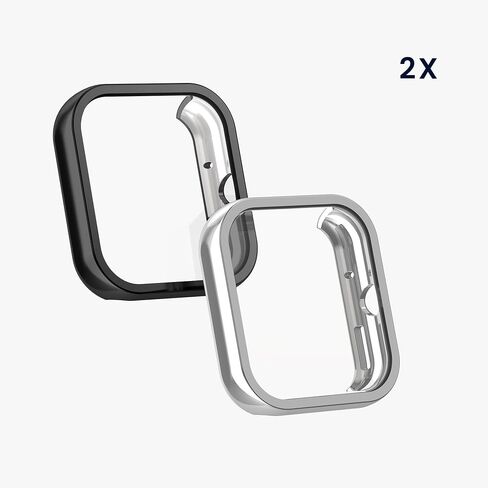 kwmobile Case Compatible with Xiaomi Redmi Watch 4 Case - 2X TPU Silicone Fitness Tracker Cover - Transparent/Black in Saudi Arabia