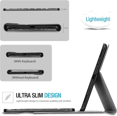 حافظة لوحة المفاتيح ProCase لجهاز Galaxy Tab S6 Lite 10.4 بوصة 2024 2022 2020، غطاء ذكي نحيف خفيف الوزن مع لوحة مفاتيح لاسلكية لجهاز Galaxy Tab S6 Lite 10.4 بوصة - أسود in Saudi Arabia