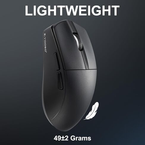 ماوس ألعاب لاسلكي HUO JI E-YOOSO، 49 جرام سوبر لايت، بلوتوث 5.1/2.4 جيجا/سلكي، 26000 نقطة في البوصة، 5 أزرار قابلة للبرمجة، بطارية قابلة لإعادة الشحن 150 ساعة، دعم البرامج للكمبيوتر الشخصي، ماك، أبيض in Kuwait