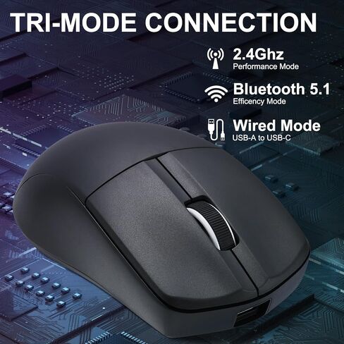 ماوس ألعاب لاسلكي HUO JI E-YOOSO، 49 جرام سوبر لايت، بلوتوث 5.1/2.4 جيجا/سلكي، 26000 نقطة في البوصة، 5 أزرار قابلة للبرمجة، بطارية قابلة لإعادة الشحن 150 ساعة، دعم البرامج للكمبيوتر الشخصي، ماك، أبيض in Kuwait