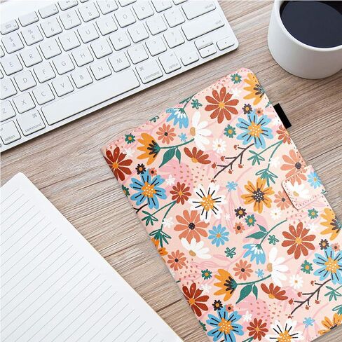 MonsDirect for Samsung Galaxy Tab A8 10.5 inch Case 2022, PU Leather Stand Protective Cover, Auto Wake/Sleep with Pen Holder & Card Slots for 10.5" Galaxy Tab A8 [SM-X200/X205/X207], Matisse Daisy in Saudi Arabia