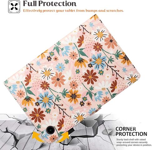 MonsDirect for Samsung Galaxy Tab A8 10.5 inch Case 2022, PU Leather Stand Protective Cover, Auto Wake/Sleep with Pen Holder & Card Slots for 10.5" Galaxy Tab A8 [SM-X200/X205/X207], Matisse Daisy in Saudi Arabia