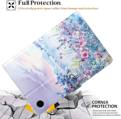 MonsDirect for Samsung Galaxy Tab A8 10.5 inch Case 2022, PU Leather Stand Protective Cover, Auto Wake/Sleep with Pen Holder & Card Slots for 10.5" Galaxy Tab A8 [SM-X200/X205/X207], Matisse Daisy in Saudi Arabia