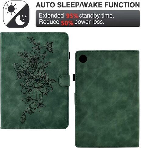 MonsDirect for Samsung Galaxy Tab A8 10.5 inch Case 2022, PU Leather Stand Protective Cover, Auto Wake/Sleep with Pen Holder & Card Slots for 10.5" Galaxy Tab A8 [SM-X200/X205/X207], Matisse Daisy in Saudi Arabia