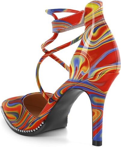 Soireelady Womens High Heel Stilettos Beaded Pumps Criss Cross Ankle Strappy Pointed Toe D'Orsay Heel Dress Shoes 3.5 Inch in Saudi Arabia