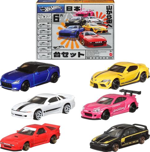 Hot Wheels 1:64 Scale Die-Cast Toy Cars, Set of 6 Japanese Vehicles with Elevated Deco (Styles May Vary) in Saudi Arabia