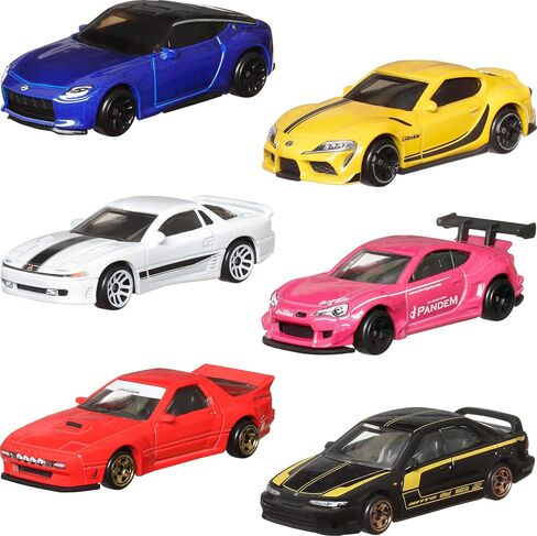Hot Wheels 1:64 Scale Die-Cast Toy Cars, Set of 6 Japanese Vehicles with Elevated Deco (Styles May Vary) in Saudi Arabia