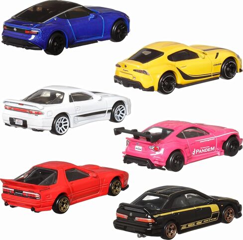 Hot Wheels 1:64 Scale Die-Cast Toy Cars, Set of 6 Japanese Vehicles with Elevated Deco (Styles May Vary) in Saudi Arabia