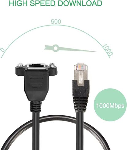4 Pack Ethernet Extension Cable, CAT6 LAN RJ45 Network Patch Cord Male to Female Screw Panel Mount for Router Modem Smart TV PC Computer Laptop 30cm in Saudi Arabia