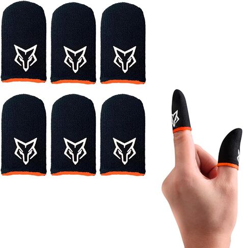 Finger Sleeves Breathable Touchscreen for Mobile Games V1 (6pcs) Profesional Finger Gloves Gamer PUGB Free Fire COD (Red/Blue) in Saudi Arabia