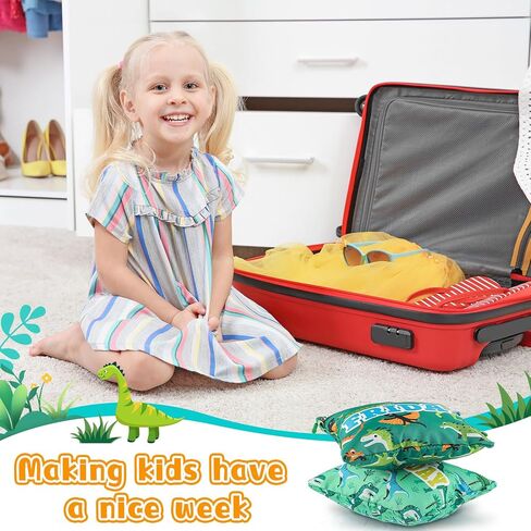 Paterr 7 pcs Packing Cubes for Kids and Baby Days of Week Packing Cubes Colorful Luggage Organizers Travel Daily Outfit Suitcase for Toddler Summer Family Camp Cruise Vacations, 10.75"x 9.25" in Saudi Arabia