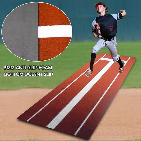 سجادة رمي الكرة اللينة مقاس 10 × 3 بوصات من Supvision مطاط رمي الكرة اللينة مع خط طاقة إسفنجي 5 مم متين وغير قابل للانزلاق in Kuwait