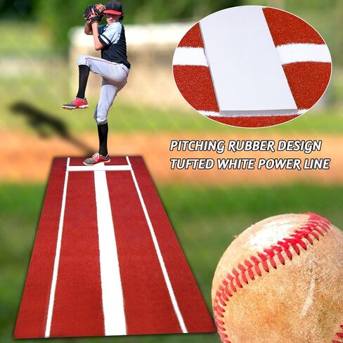 سجادة رمي الكرة اللينة مقاس 10 × 3 بوصات من Supvision مطاط رمي الكرة اللينة مع خط طاقة إسفنجي 5 مم متين وغير قابل للانزلاق in Kuwait