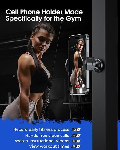 Gym Magnetic Phone Holder, 360° Adjustable Magnetic Phone Holder for Gym,【N55 Super Magnet】 Cell Phone Holder Compatible with All 4-7 Inch Smartphones, Great Gym Accessory in Kuwait
