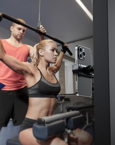 Gym Magnetic Phone Holder, 360° Adjustable Magnetic Phone Holder for Gym,【N55 Super Magnet】 Cell Phone Holder Compatible with All 4-7 Inch Smartphones, Great Gym Accessory in Kuwait