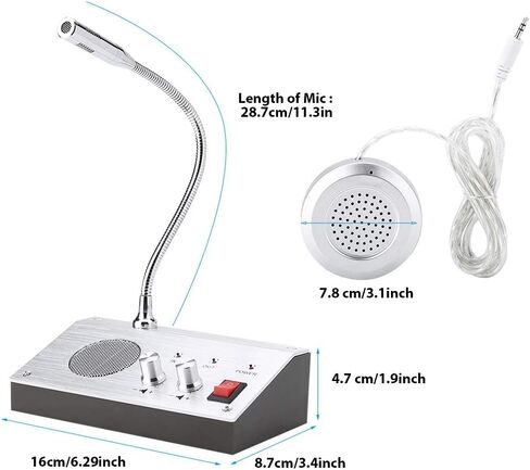 Window Speaker System, Intercom System for Business, Microphone Intercom, Window Intercom Speaker for Bank, Counter, Store, Restaurant in Saudi Arabia