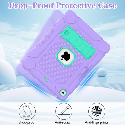 LTROP Protective Cover Case for iPad 6th/ 5th Generation & iPad Air 2 Case, iPad 9.7 Inch Case with Pen Holder and Kickstand, Purple and Green in Saudi Arabia