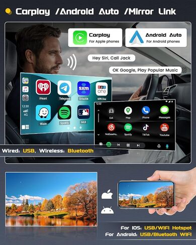 راديو شاشة Roinvou Android لسيارة Toyota Camry 2015-2017، راديو CarPlay لاسلكي مدمج مع Android Auto، شاشة لمس 10.1 بوصة داخل لوحة القيادة GPS ودعم مرآة Link BT FM AHD SWC DSP in Saudi Arabia